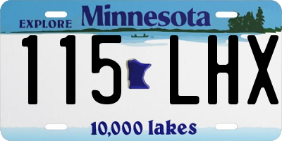 MN license plate 115LHX