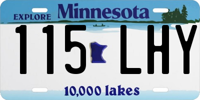 MN license plate 115LHY