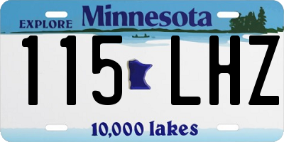 MN license plate 115LHZ