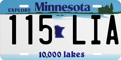 MN license plate 115LIA