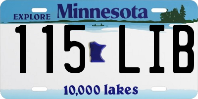 MN license plate 115LIB