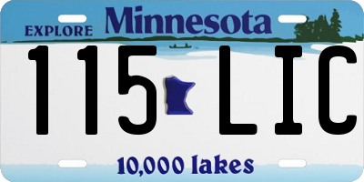 MN license plate 115LIC