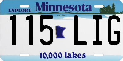 MN license plate 115LIG