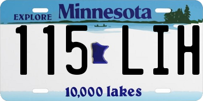 MN license plate 115LIH