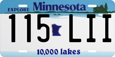 MN license plate 115LII
