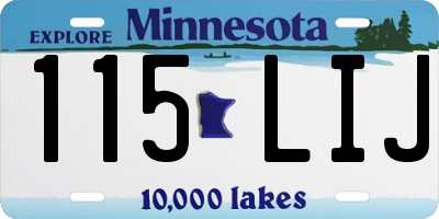 MN license plate 115LIJ