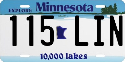 MN license plate 115LIN
