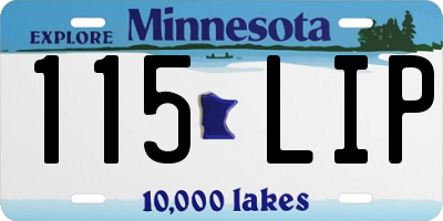 MN license plate 115LIP