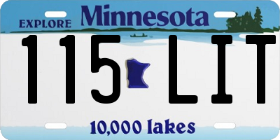 MN license plate 115LIT