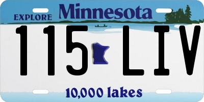 MN license plate 115LIV