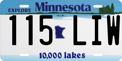 MN license plate 115LIW