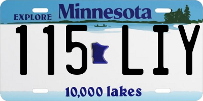 MN license plate 115LIY
