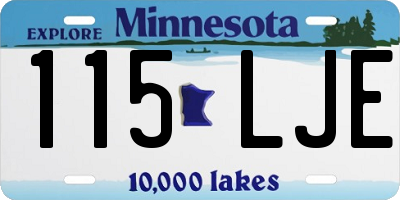 MN license plate 115LJE