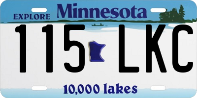 MN license plate 115LKC