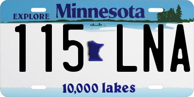 MN license plate 115LNA