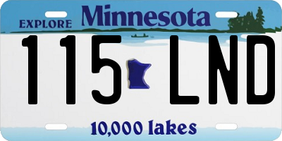 MN license plate 115LND