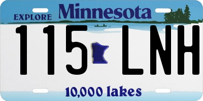 MN license plate 115LNH