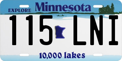 MN license plate 115LNI