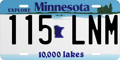 MN license plate 115LNM