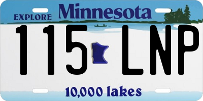 MN license plate 115LNP