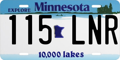 MN license plate 115LNR