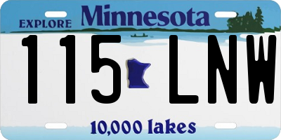 MN license plate 115LNW