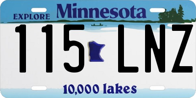 MN license plate 115LNZ