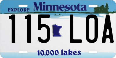 MN license plate 115LOA