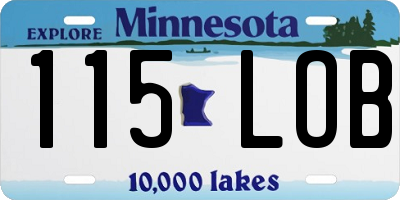 MN license plate 115LOB