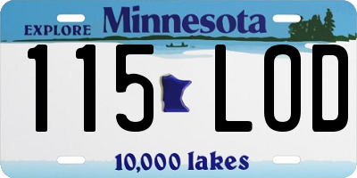 MN license plate 115LOD