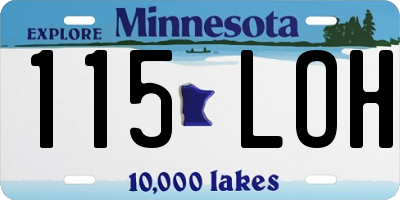 MN license plate 115LOH