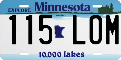 MN license plate 115LOM