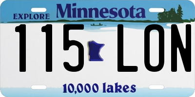 MN license plate 115LON