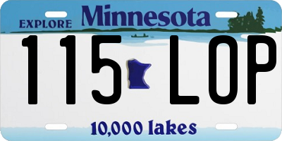 MN license plate 115LOP