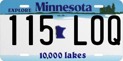MN license plate 115LOQ