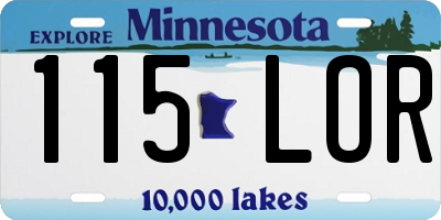 MN license plate 115LOR