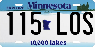 MN license plate 115LOS