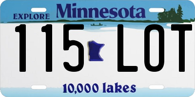 MN license plate 115LOT