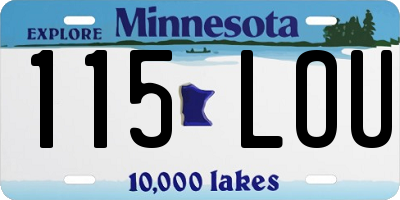MN license plate 115LOU