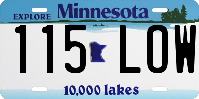 MN license plate 115LOW