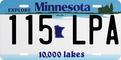 MN license plate 115LPA