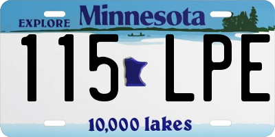 MN license plate 115LPE