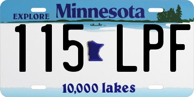 MN license plate 115LPF
