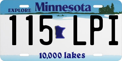 MN license plate 115LPI