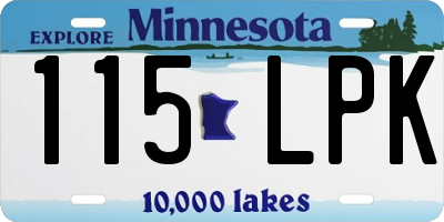 MN license plate 115LPK