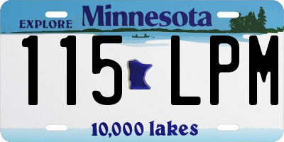 MN license plate 115LPM