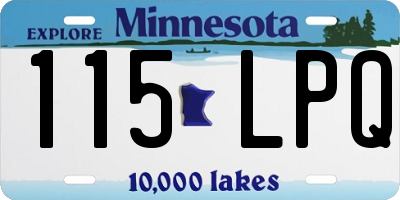 MN license plate 115LPQ