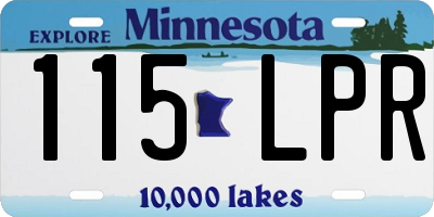 MN license plate 115LPR