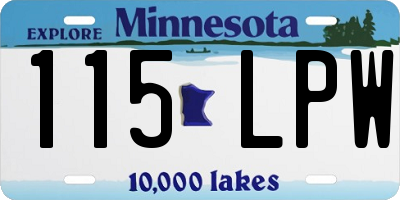 MN license plate 115LPW