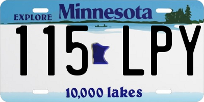 MN license plate 115LPY